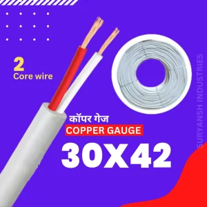 2-Core-White-Color-Data-Cable-Wire-_-Copper-Gauge-30X42-_-4-mm