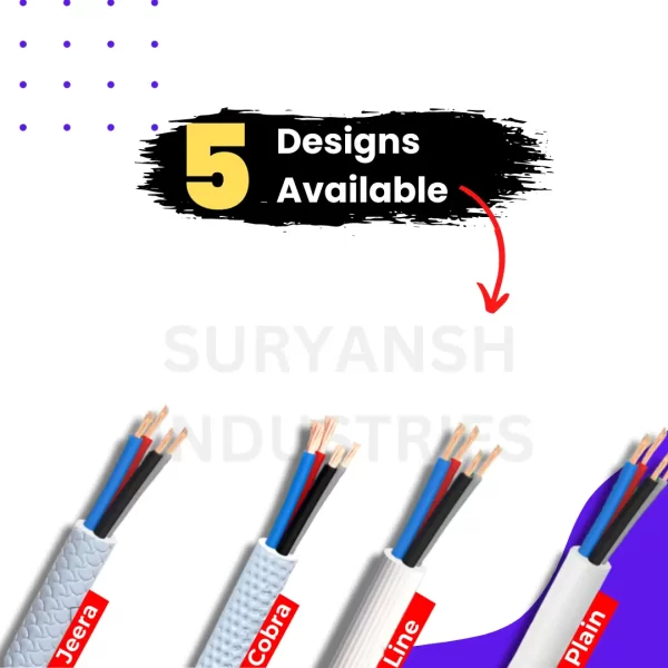 5 designs Available for White color Data Cable